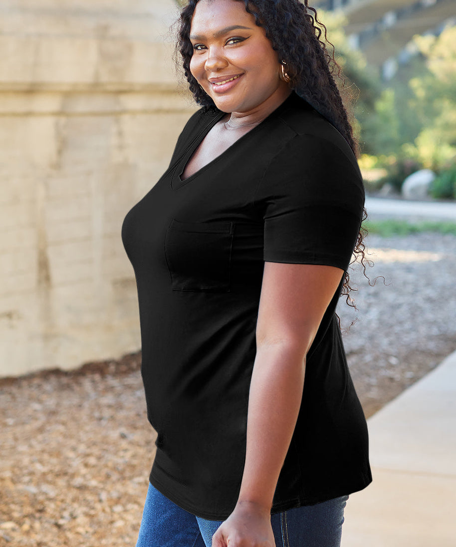 Basic Bae Bamboo Full Size  V-Neck Short Sleeve T-Shirt