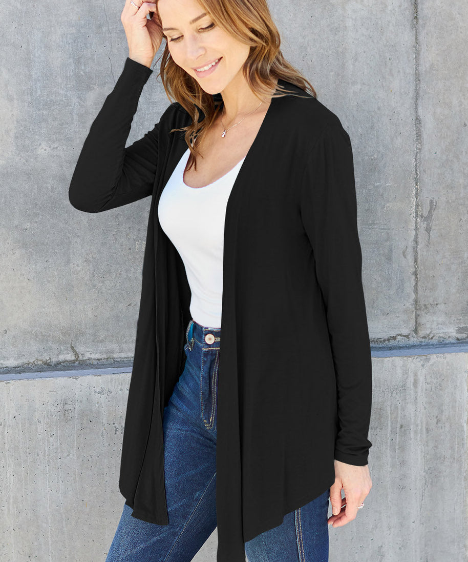 Basic Bae Full Size Open Front Long Sleeve Cardigan