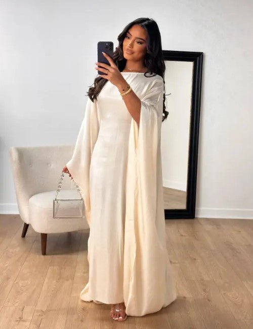 Abaya Muslim Evening Dress for Women – Luxury Butterfly Embellished Dubai & Turkey Style | 20 Colors