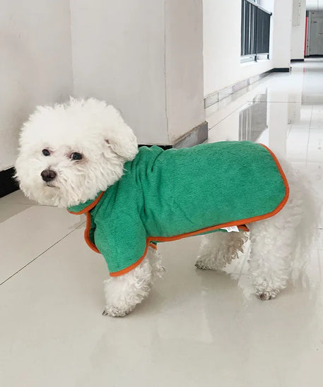 Dog Bathrobe Towel – Fast Drying Microfiber Pet Robe for Dogs, 6 Colors & 7 Sizes