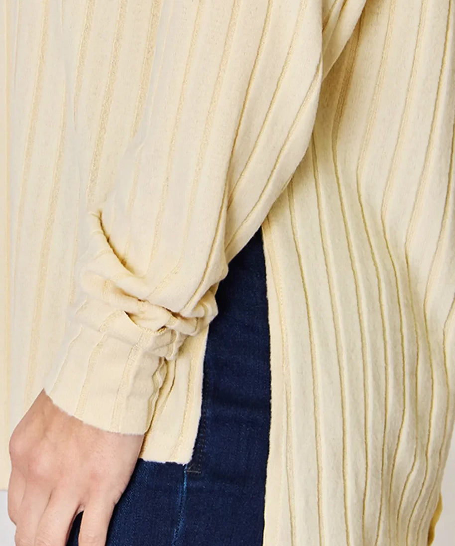 Basic Bae Full Size Ribbed Round Neck Slit T-Shirt