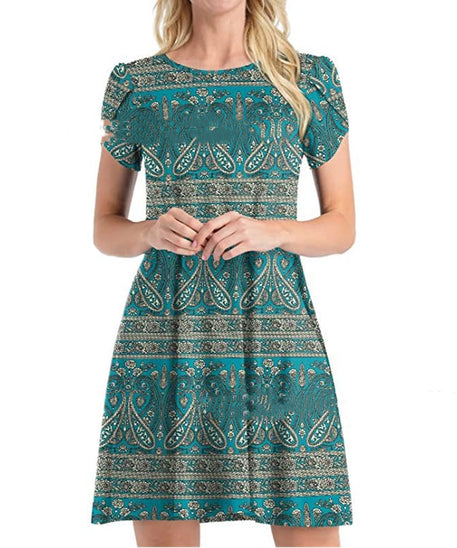 Printed Pocket Dress for Women