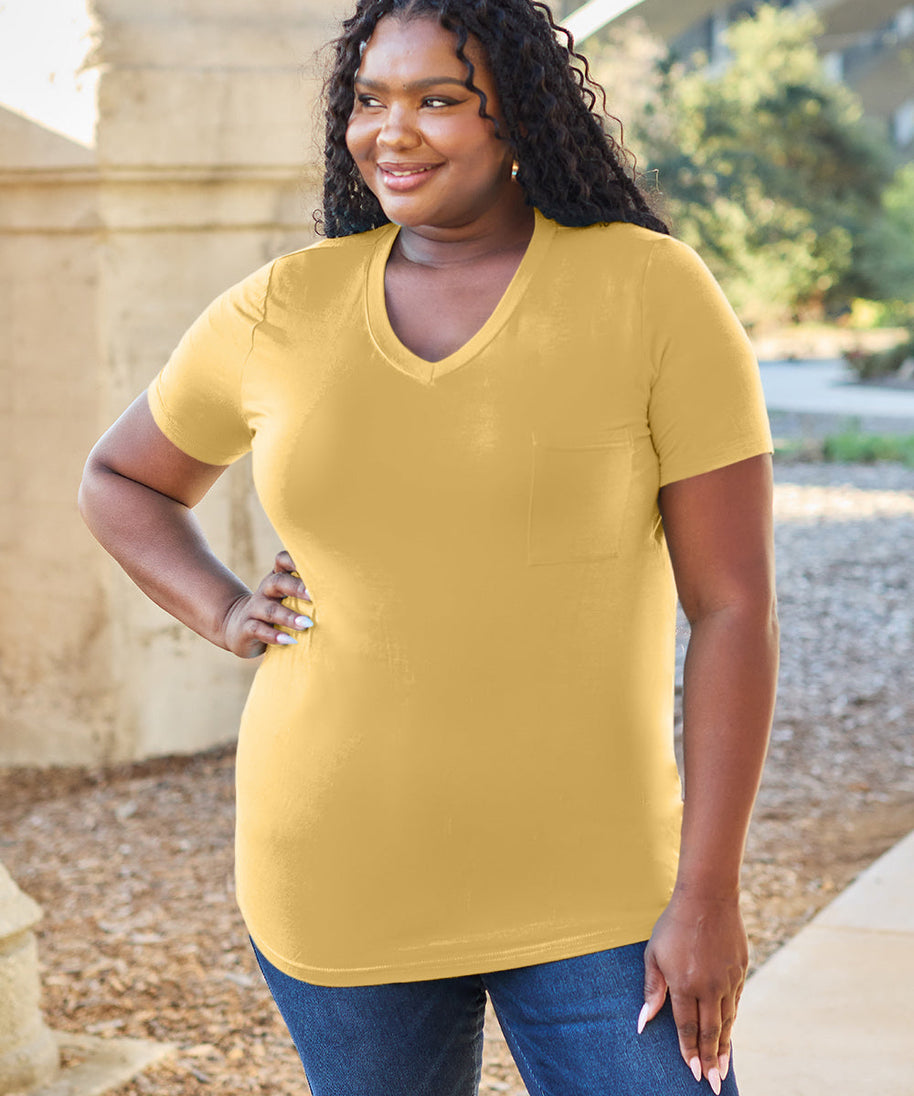 Basic Bae Bamboo Full Size  V-Neck Short Sleeve T-Shirt