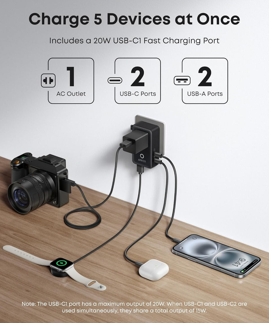 Anker Laptop Power Bank (25K, 165W, Built-In and Retractable Cables)