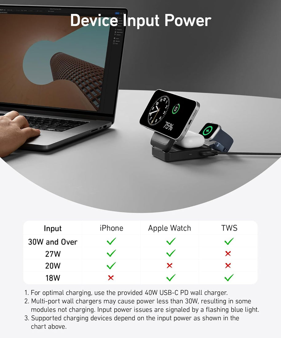 Anker MagGo Wireless Charging Station (Foldable 3-in-1)
