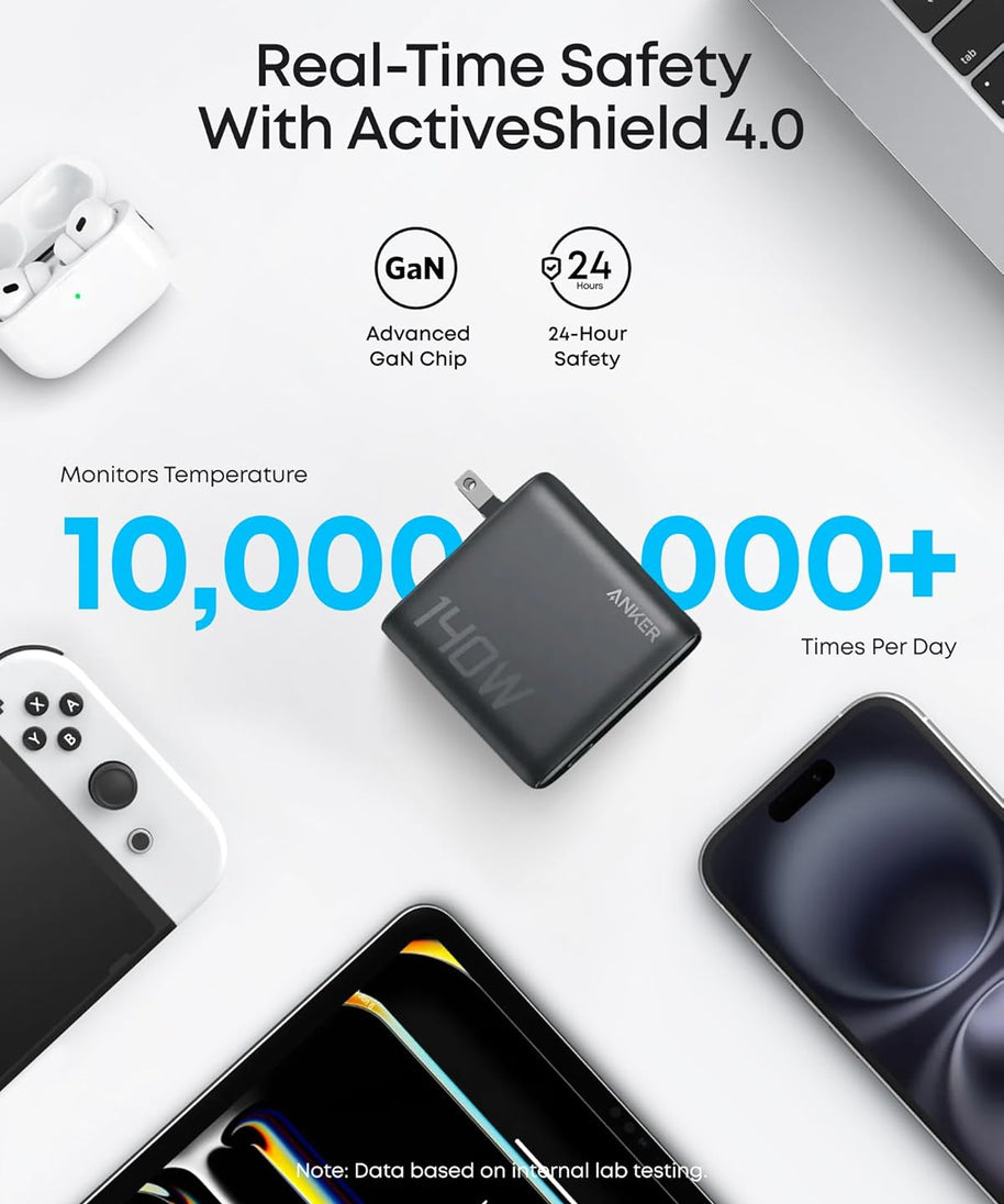 Anker Laptop Power Bank (25K, 165W, Built-In and Retractable Cables)