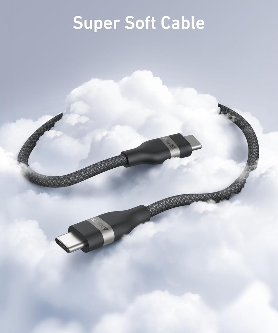 Anker USB-C to USB-C Cable (3 ft / 6 ft, 240W, Upcycled-Braided)