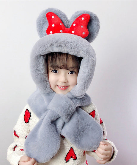 Thick Warm Children's Scarves and Hats with Cute Designs