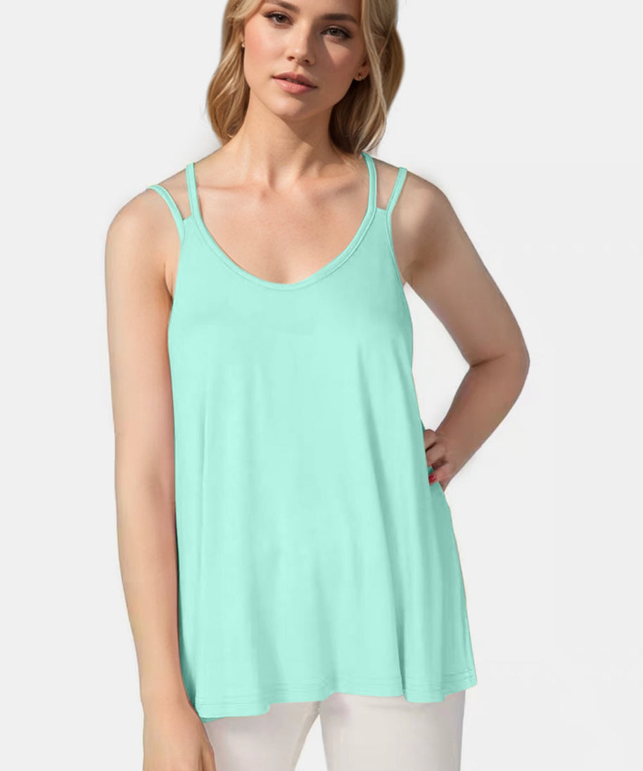 Basic Bae Bamboo Scoop Neck Double Spaghetti Straps Cami