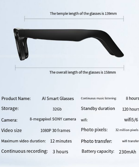AI Camera Smart Glasses