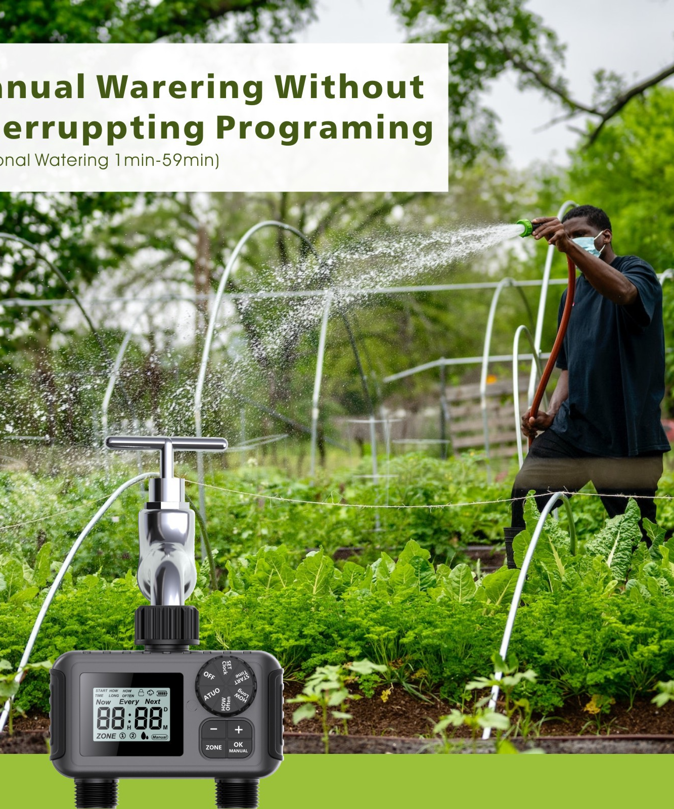 Automatic Dual-Channel Garden Irrigation Timer | Smart Watering Controller