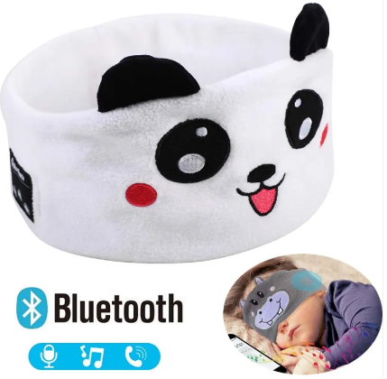 Bluetooth Sleep Mask Headphones – Animal Plush Headband with Built-In Wireless Speakers