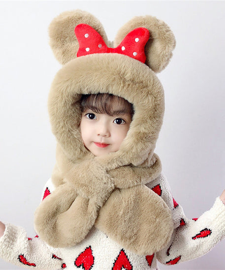 Thick Warm Children's Scarves and Hats with Cute Designs