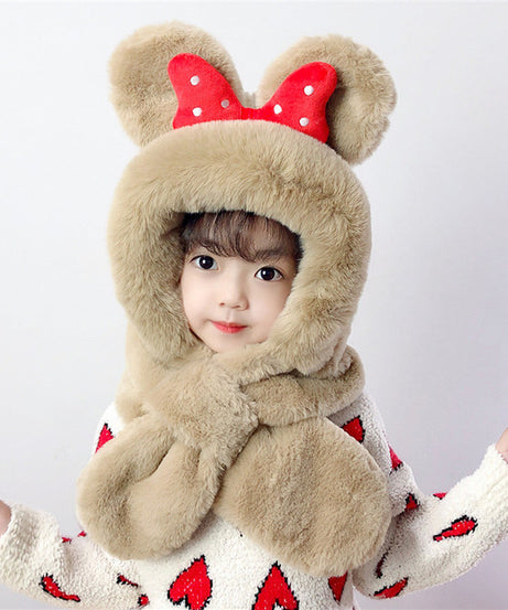 Thick Warm Children's Scarves and Hats with Cute Designs