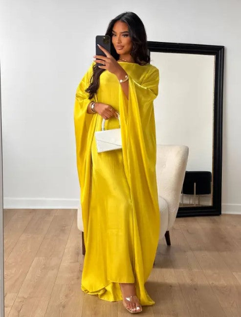 Abaya Muslim Evening Dress for Women – Luxury Butterfly Embellished Dubai & Turkey Style | 20 Colors