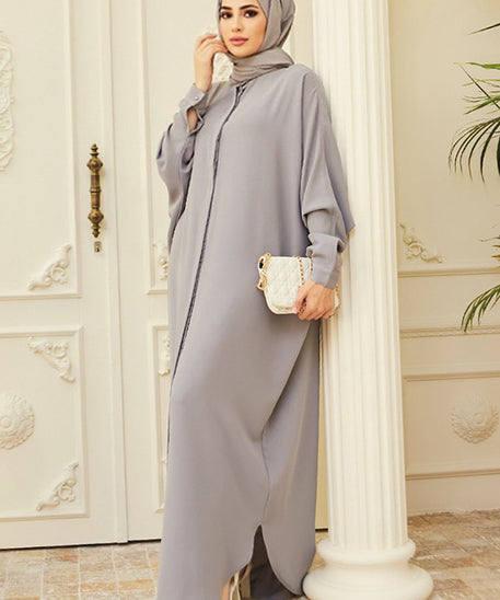 Muslim Abaya with Batwing Sleeves - Southeast Asia Fashion