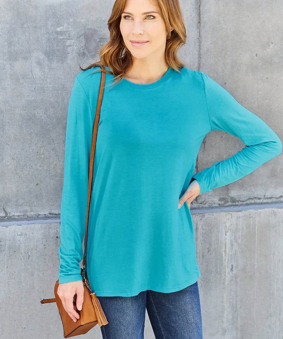 Basic Bae Full Size Round Neck Long Sleeve Top