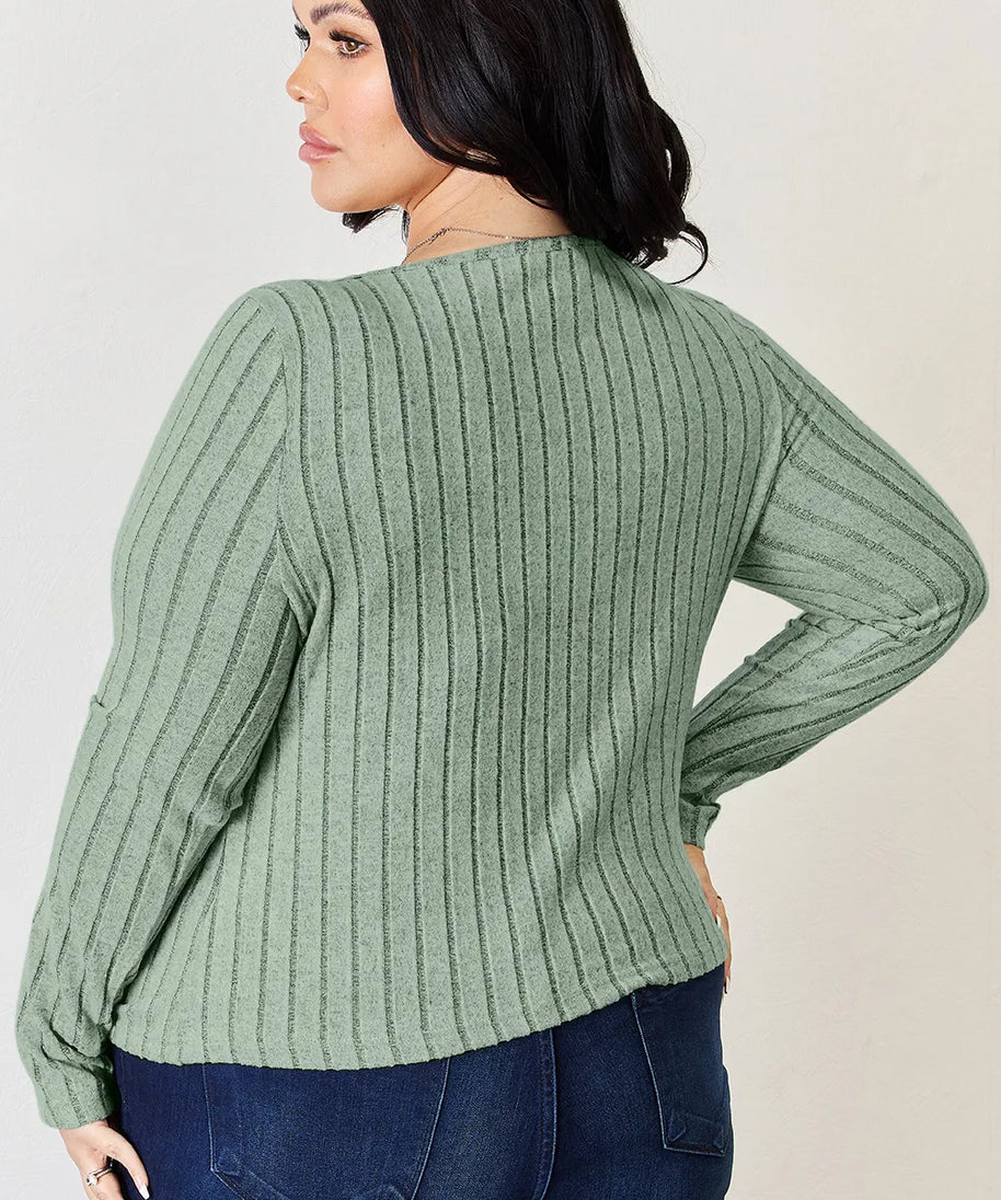 Basic Bae Full Size Ribbed Long Sleeve T-Shirt