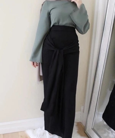 Solid Color Muslim Hip Skirt for Women