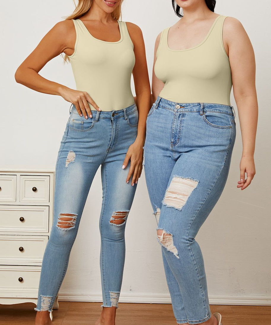 Basic Bae Full Size Square Neck Sleeveless Bodysuit
