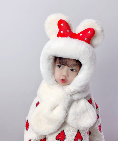 Thick Warm Children's Scarves and Hats with Cute Designs