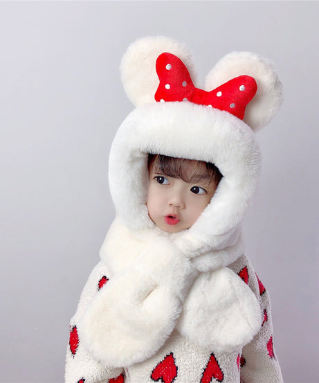 Thick Warm Children's Scarves and Hats with Cute Designs