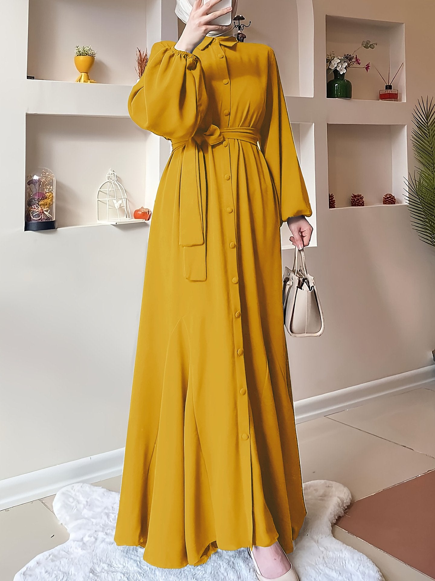 Solid Color Dress for Muslim Women