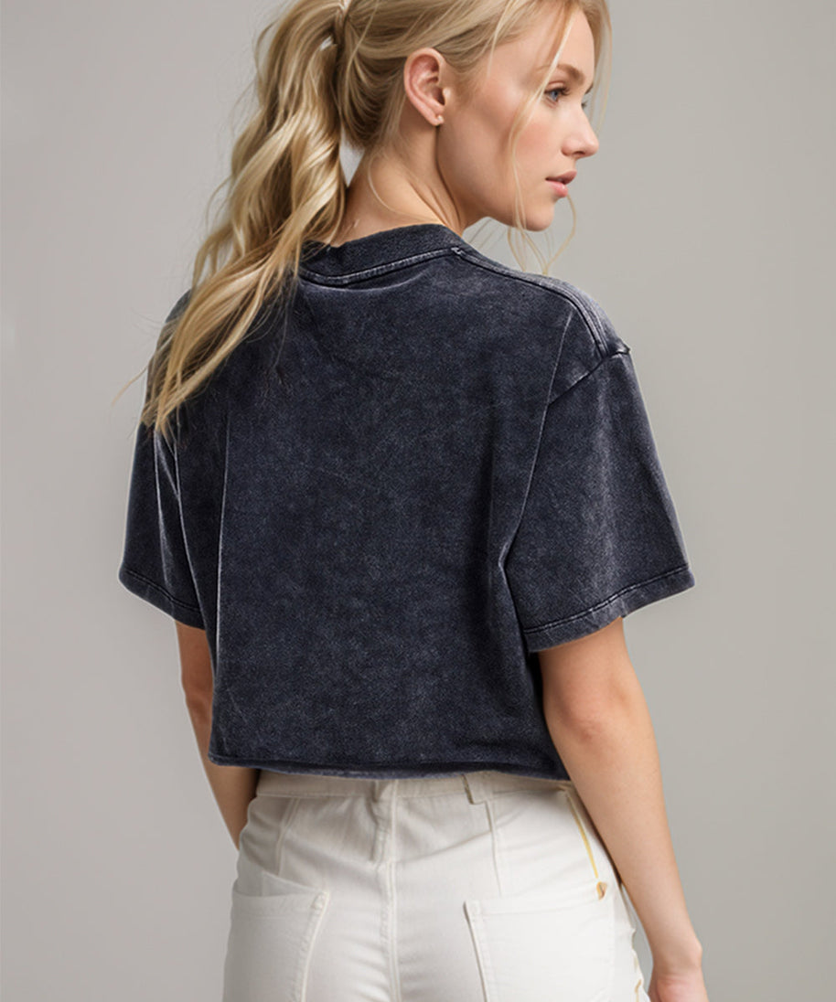 Basic Bae Round Neck Dropped Shoulder Short Sleeve T-Shirt