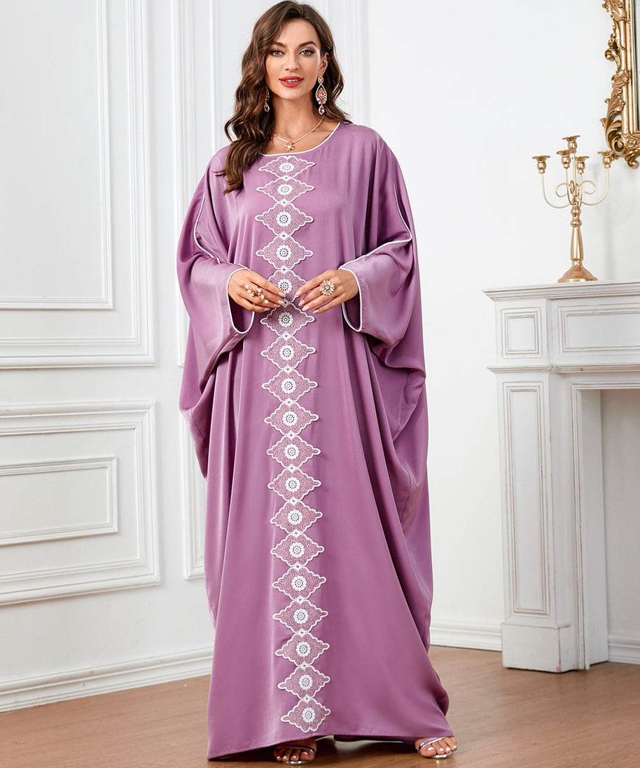 Plus Size Women's Dress with Batwing Sleeves