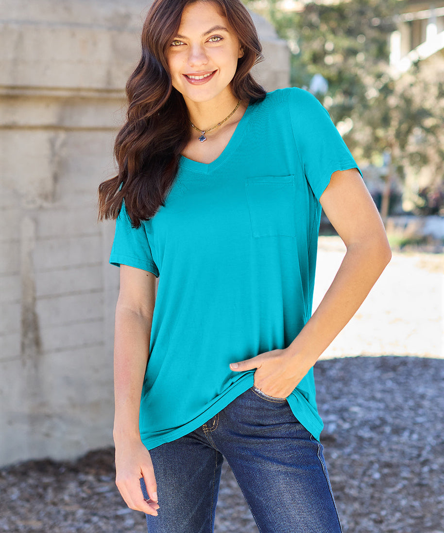 Basic Bae Full Size V-Neck Short Sleeve T-Shirt