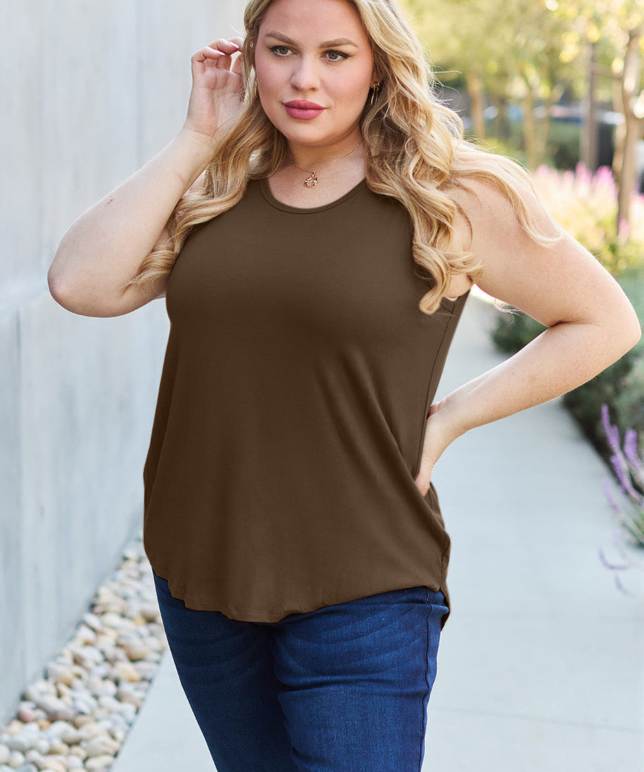 Basic Bae Full Size Round Neck Curved Hem Tank