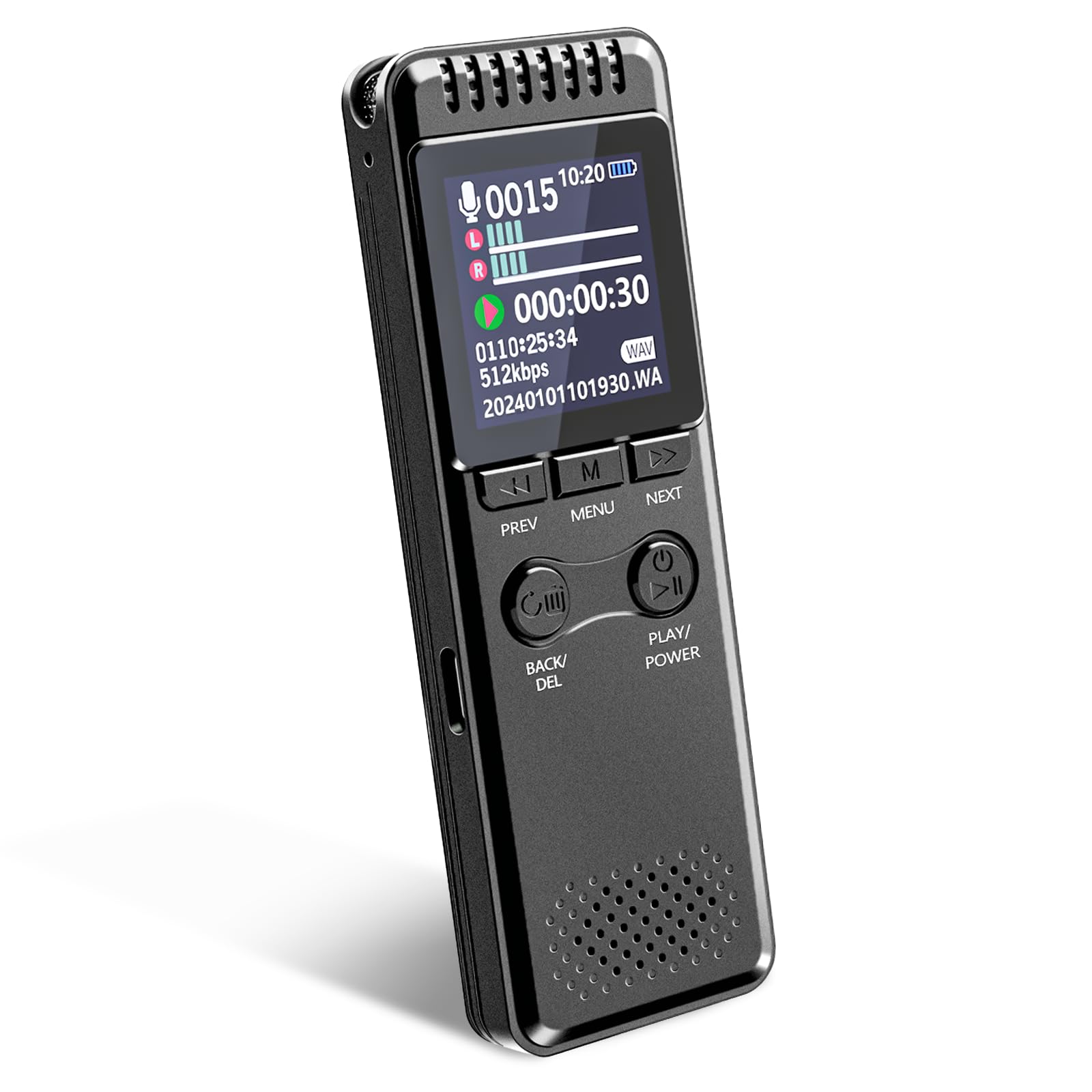128GB Digital Voice Recorder - 8000 Hours Recording Capacity 80Hours Battery Time - Voice Activated Recorder with Playback USB-C Audio Recorder for Meeting Lecture
