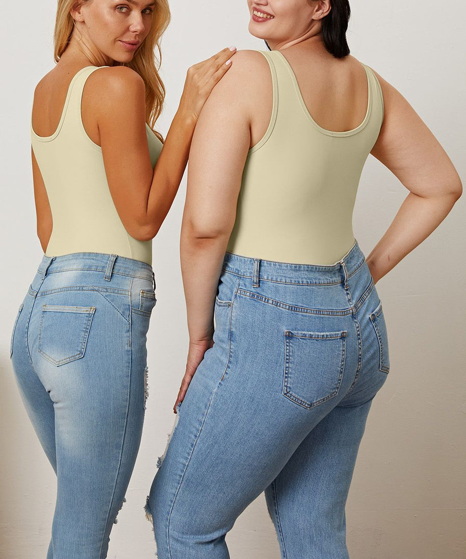 Basic Bae Full Size Square Neck Sleeveless Bodysuit