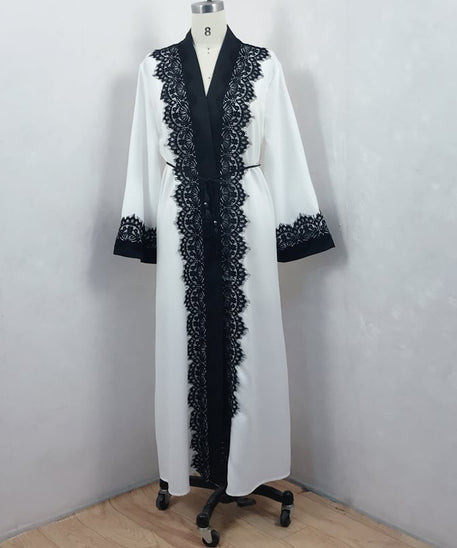 Muslim Women's Lace Dress and Cardigan Robe