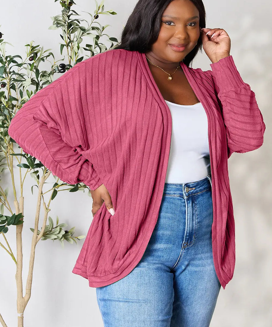 Basic Bae Full Size Ribbed Cocoon Cardigan
