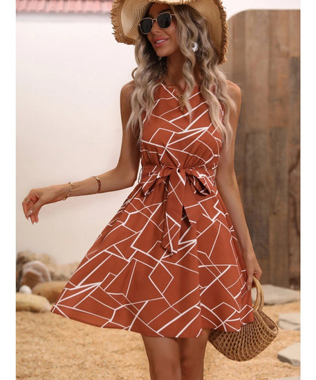 Printed Sleeveless Dress for Women
