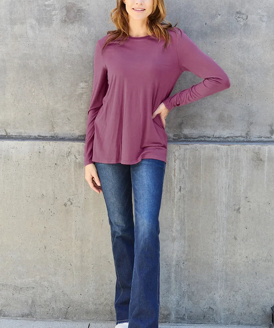 Basic Bae Full Size Round Neck Long Sleeve Top