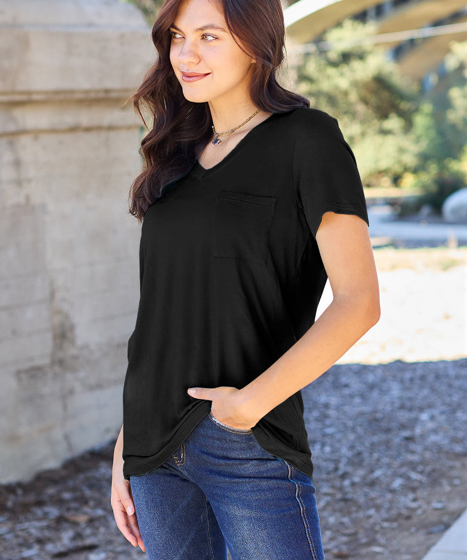 Basic Bae Bamboo Full Size  V-Neck Short Sleeve T-Shirt