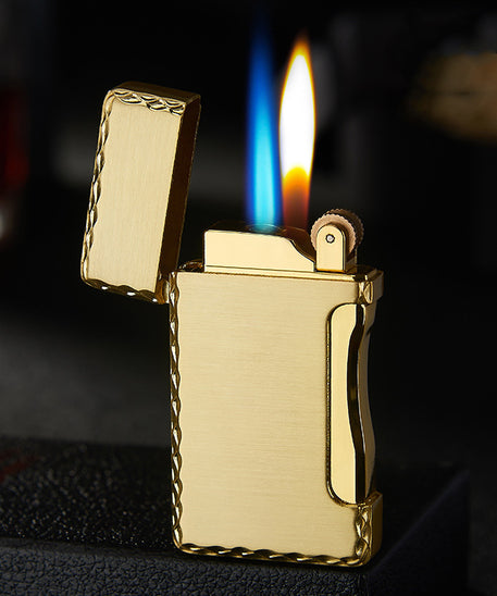Briquet en métal rechargeable double flamme personnalisé
