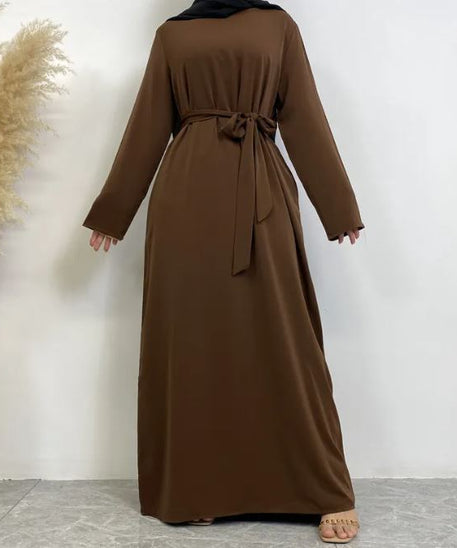 Women's Lace Up Pocket Muslim Dress