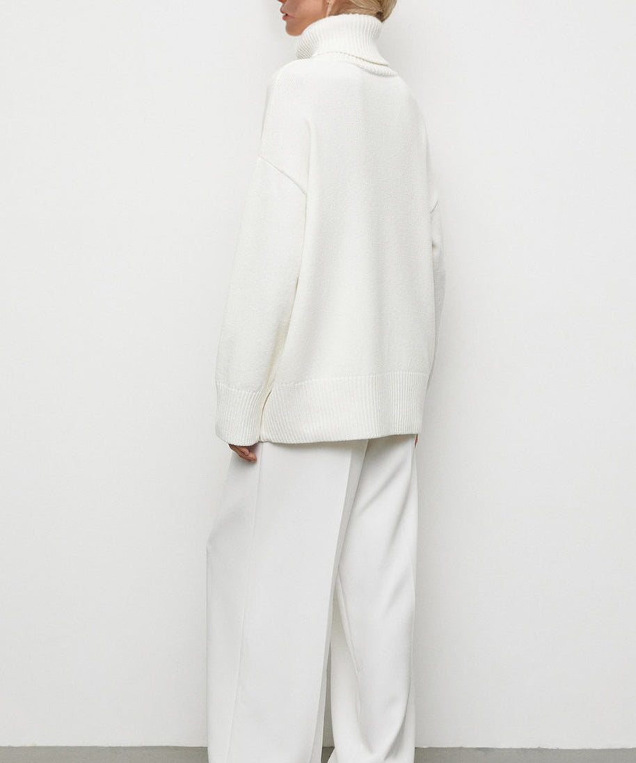 Basic Bae Turtleneck Dropped Shoulder Long Sleeve Sweater