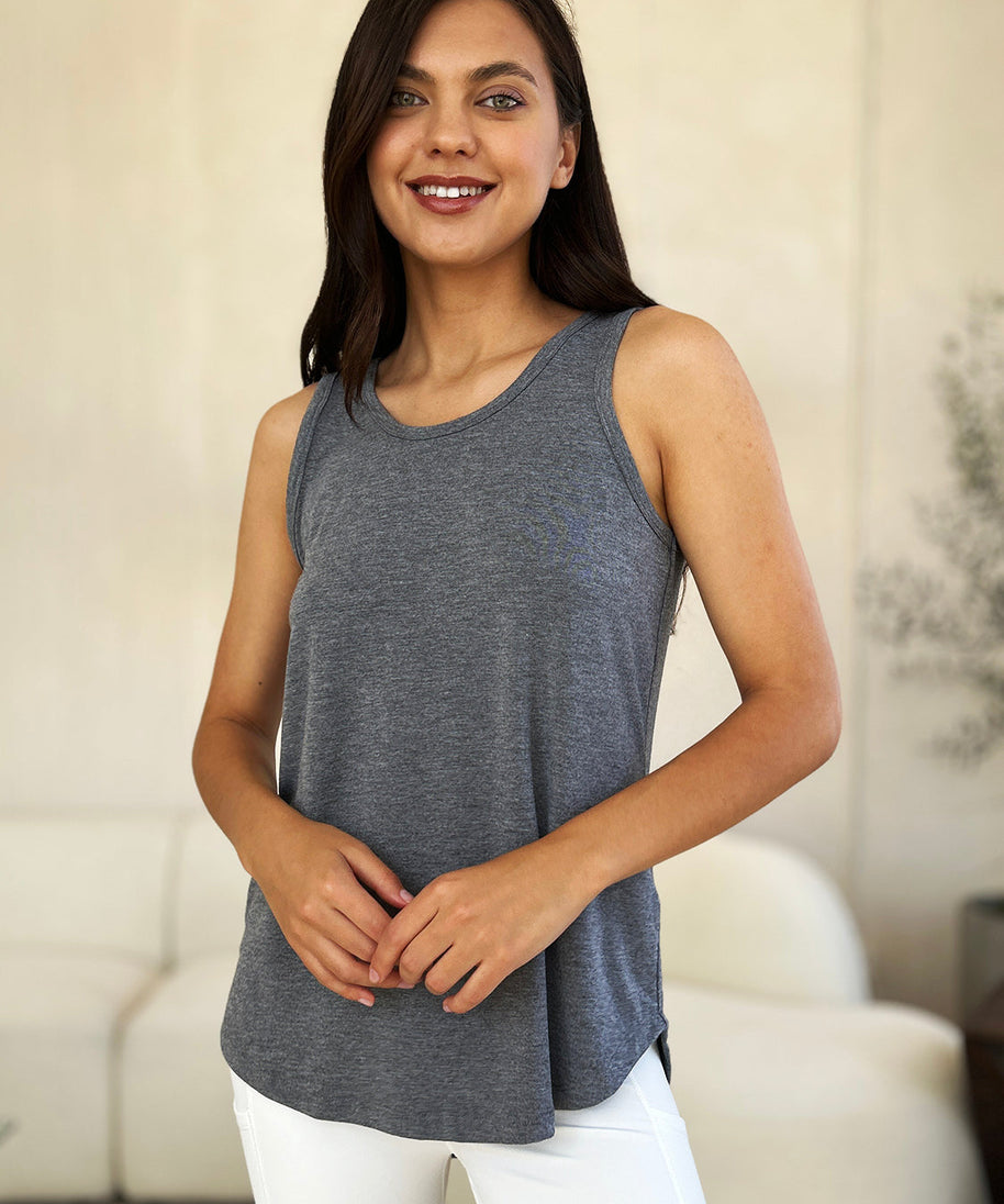 Basic Bae Full Size Round Neck Curved Hem Tank