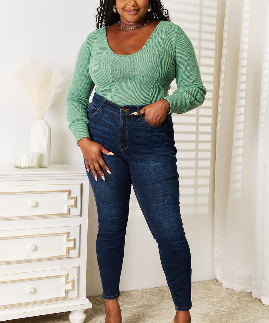 Basic Bae Scoop Neck Long Sleeve Top