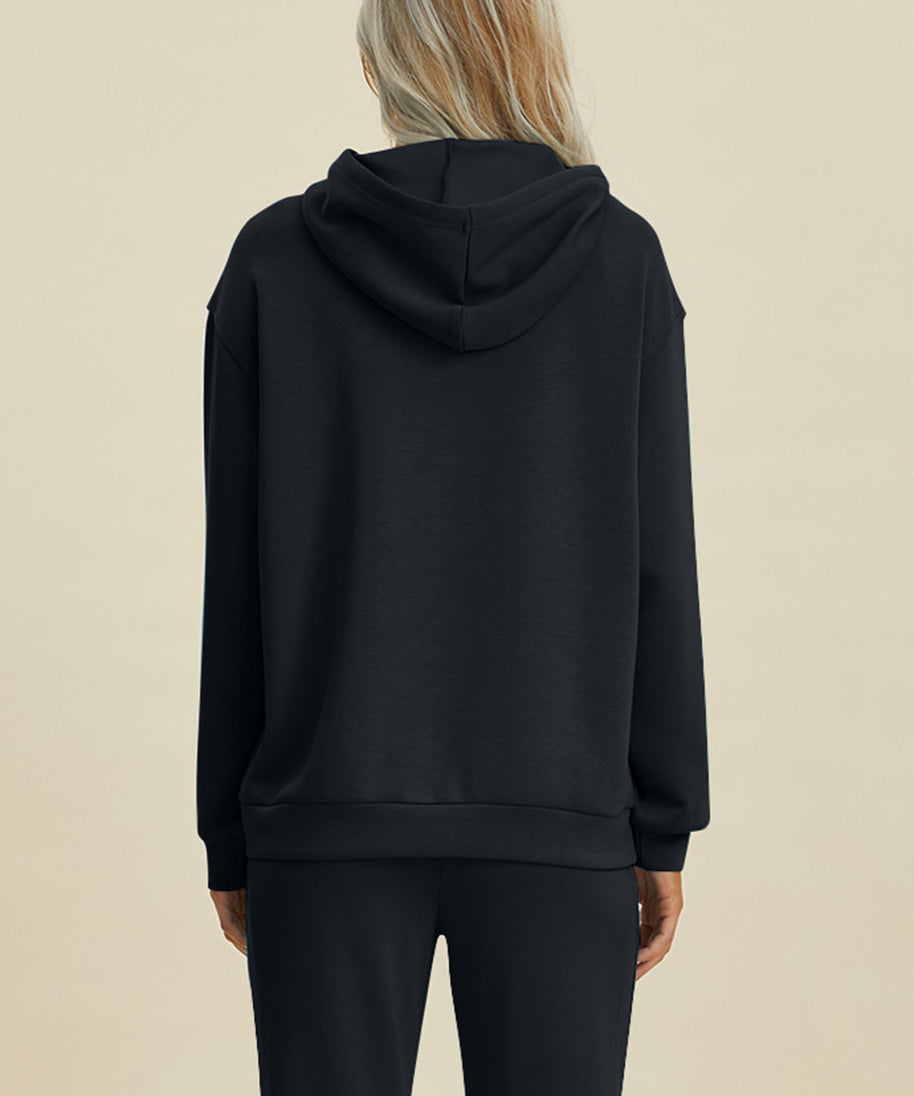 Basic Bae Full Size Air Scuba Drawstring Long Sleeve Hoodie with Kangaroo Pocket