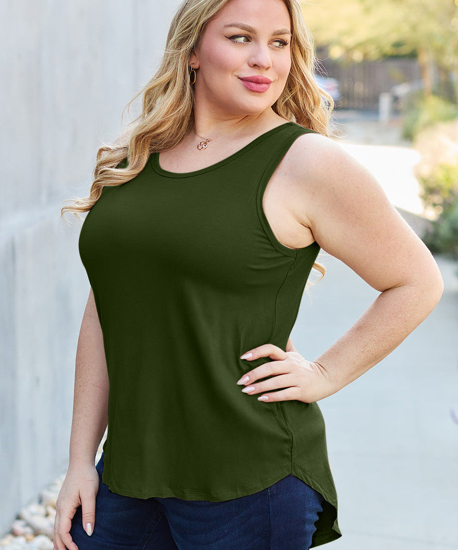 Basic Bae Full Size Round Neck Curved Hem Tank