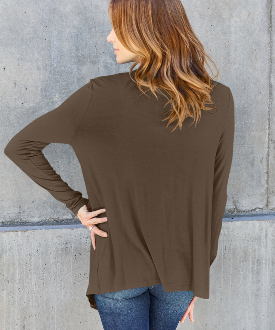 Basic Bae Full Size Open Front Long Sleeve Cardigan