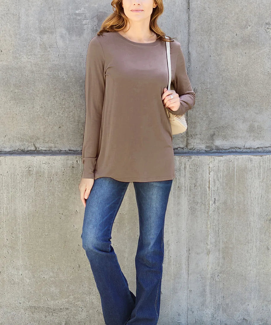 Basic Bae Full Size Round Neck Long Sleeve Top