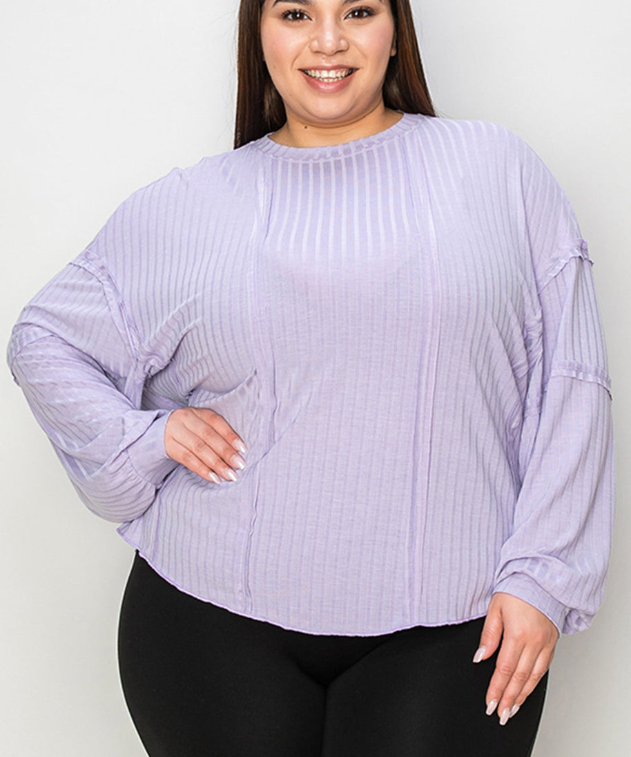 Basic Bae Full Size Ribbed Round Neck Long Sleeve T-Shirt