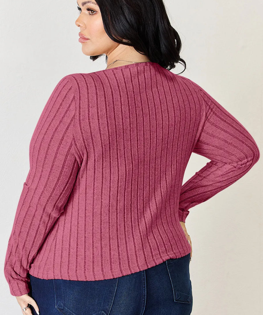 Basic Bae Full Size Ribbed Long Sleeve T-Shirt