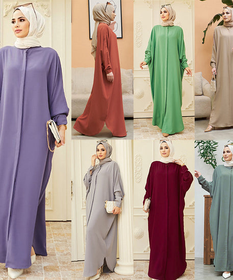 Muslim Abaya with Batwing Sleeves - Southeast Asia Fashion